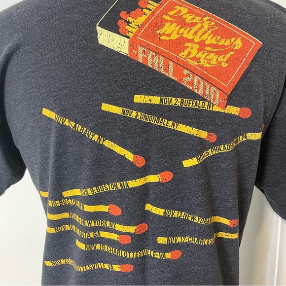 Dave Matthews Band 2010 Flame Matchbox Grey Tour Tee Shirt - Picture 5 of 6